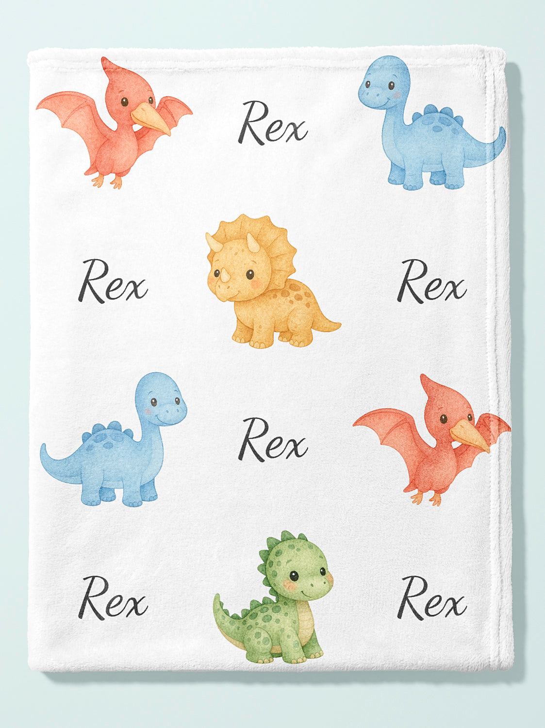 Personalized Dinosaurs Baby Name Blanket